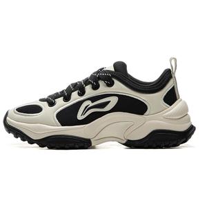 Li-Ning LiNing Cushioning, Abrasion Resistant, Height Increasing Low Top Casual Shoes Women's Black Beige
