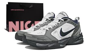 Nike Air Monarch 4 низкие массивные кроссовки unisex черный белый