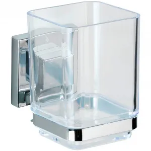 Чашка для зубной щетки WENKO «Quadro», Vacuum-Loc, цвет transparent