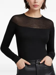 Топ Pearl с прозрачной вставкой Marcella, черный