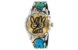 GUCCI Часы G Timeless Collection Wrist Watch Quartz Movement Leather Strap 38mm Gold Dial Unisex