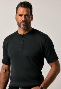 Футболка JP1880 HENLEY FLEXNAMIC HALF SLEEVE VINTAGE LOOK, Black