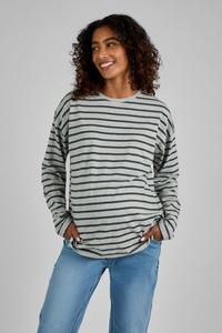 Футболка бойфренда с длинными рукавами в полоску для беременных Jojo Maman Bébé, серый