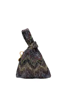 Металлическая сумка-тоут с узором "елочка" Missoni, черный