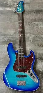 AIO JB4 4-струнный джазовый бас - синий градиент