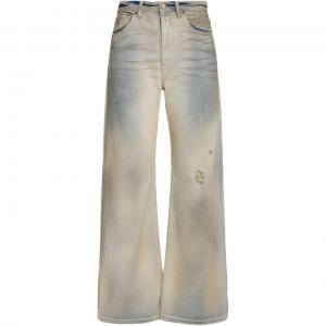 Прямые джинсы с потертостями Acne Studios, светло-голубой