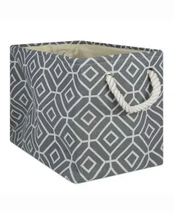 17-Дюймовый прямоугольный контейнер для хранения из витражного стекла Design Imports, grey