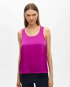 Женский топ из сатина без рукавов Lola Casademunt, фуксия