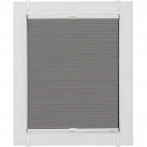 Плиссированные жалюзи Sunlines «Hot-up Style Honeycomb», затемняющие, энергосберегающие, без сверления, с креплением, с фиксацией зажимом Simply-Fix, сотовые плиссированные жалюзи, на заказ, цвет grau/weiß + weiß