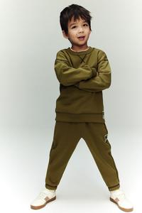 Хлопковые спортивные штаны H&M, зеленый