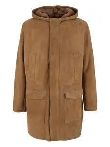 Замшевое пальто с капюшоном Mias Arma, коричневый