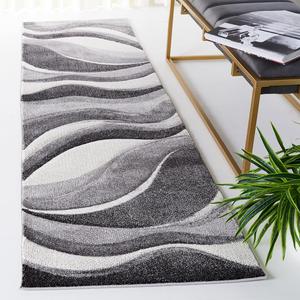 Ковер SAFAVIEH, 69 x 366 см, Rug Hollywood Collection Runner, Grey & Ivory, Modern Design, Non-Shedding & Easy Care, Ideal for High Traffic Areas in The Living Room, Dining, Bedroom (HLW766G)