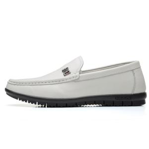 GZZ Мокасины мужские черно-белые белые, цвет White