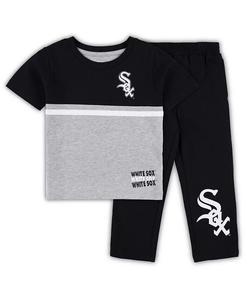 Комплект из футболки и штанов Chicago White Sox Batters Box для мальчиков и девочек черного и белого цвета Outerstuff