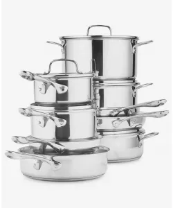 Набор посуды из нержавеющей стали, 14 предметов The Cellar, серебряный