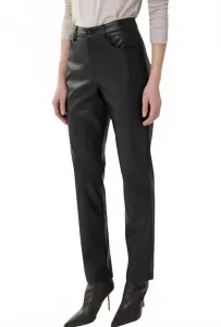 Прямые брюки из искусственной кожи черного цвета Joseph Ribkoff