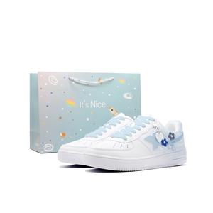 XTEP Кроссовки Air Force One износостойкие и легкие, низкие, для скейтбординга, женские, синие, белые