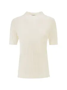 Вязаный свитер с короткими рукавами Peserico, бежевый