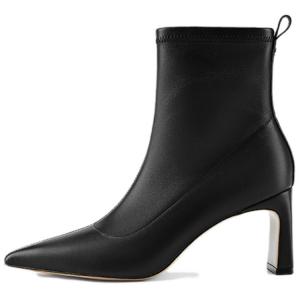 NINE WEST Женские черные полусапожки на каблуке 7 см с подкладкой из замши, цвет Black[Suede-Lined]
