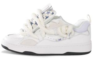 Пуховики Антискользящие Износостойкие Низкие Кроссовки для Скейтбординга Унисекс Бело-Голубые Ollieskate