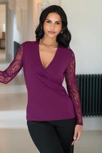 Обтягивающий топ из джерси с длинными рукавами от Julie Pour Moi, фиолетовый