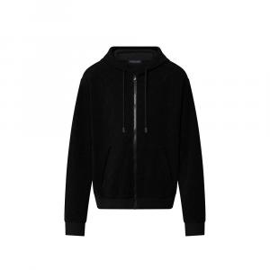 Толстовка с капюшоном из французского трикотажа с монограммой и застежкой-молнией Louis Vuitton, черный