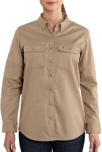 Женская огнестойкая рубашка Carhartt из прочного эластичного твила, Khaki