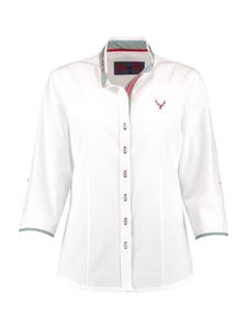 Традиционная блузка 450004-3684 в бело-зеленом цвете OS-Trachten