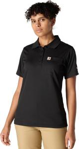 Carhartt Women's Force Relaxed Fit легкая короткорукавная поло с карманом, Black