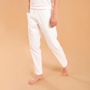 Мужские тренировочные брюки для йоги из нежной смеси льна и хлопка для йоги - белые KIMJALY, цвет weiss