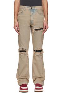 Amiri Бежевые джинсы прямого кроя MX1