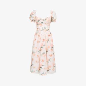 Платье миди House Of Cb Lulabell из стрейч-хлопка с цветочным принтом, розовый
