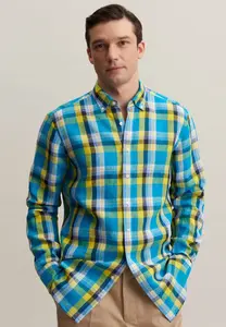 Деловая рубашка seidensticker "Regular", стандартный воротник на пуговицах с длинными рукавами в клетку, бирюзовый