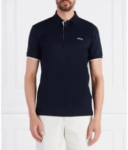 Поло Пауле slim fit Boss Green, темно-синий