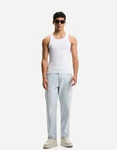 Зауженные джинсы Bershka светло-голубого цвета