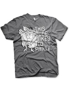 Футболка Этот парень любит вечеринки серого цвета Gremlins