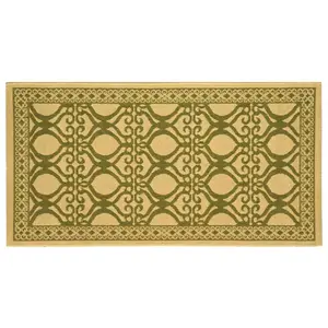 Королевский ковер для внутреннего и наружного использования Courtyard Safavieh, зеленый, 77x153 см