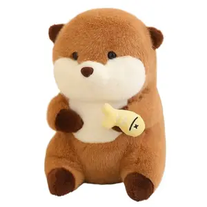 Милая плюшевая игрушка капибара в виде рыбки с капибарой на голове, высота 30см FGHGF, желтый