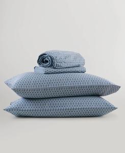 Комплект постельного белья из 4 предметов, хлопок Super 144 нитей, размер Full 510 Design, Diamond Blue