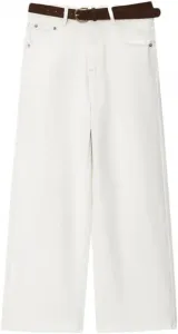 Женские джинсы с высокой талией и карманами на поясе