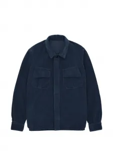 Рубашка-оверсайз с вельветовыми карманами Fortela, синий