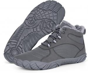 Оргон Зимние Босоножки-Сапоги для Снега для Женщин и Мужчин, Теплые Зимние Повседневные Снежные Ботинки для Походов, Женские и Мужские, Широкий Мыск, Ботинки до Щиколотки с Пятью Пальцами, Обувь с Нулевым Прогибом для Снега Orgone, Grey