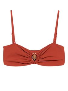 Christopher Esber топ бикини бандо со сборками, оранжевый