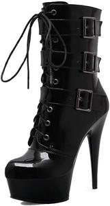 Женские ботильоны denova с очень высоким каблуком 6 дюймов, платформой для танцев на пилоне Denova's, Black 5