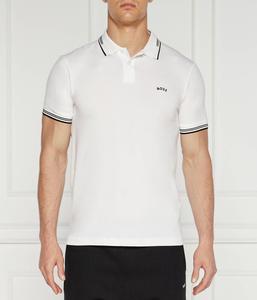 Изогнутая рубашка поло Slim fit Boss Green, белый