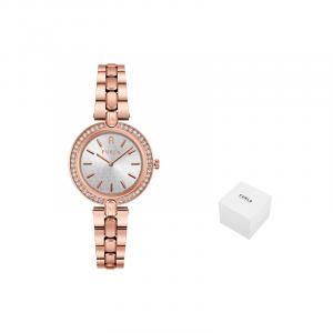 Furla Часы Wrist Watch Quartz Movement Stainless Steel Watchband 34mm Silver Dial Women's Watch, Rose Gold