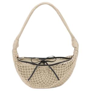 Полиэстеровая сумка-круассан, через плечо, на ремне, обычная женская светло-бежевая Lemaire