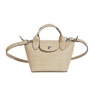 LONGCHAMP Сумка Le Pliage Cuir из коровьей кожи маленького размера с цветами боярышника белая