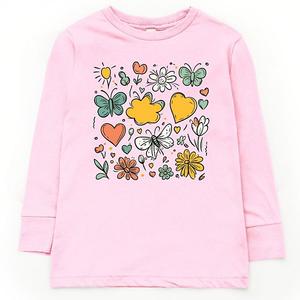Футболка с длинным рукавом Flowers and butterflies The Juniper Shop, Pink