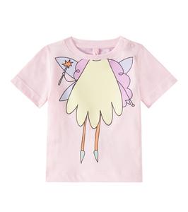 Футболка из хлопкового трикотажа для младенцев Stella McCartney Kids, розовый
